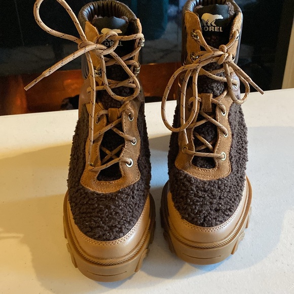 Sorel Brex Heel Shearling Waterproof Leather Lace-Up Boots NWT – Size 7.5 - Picture 3 of 12